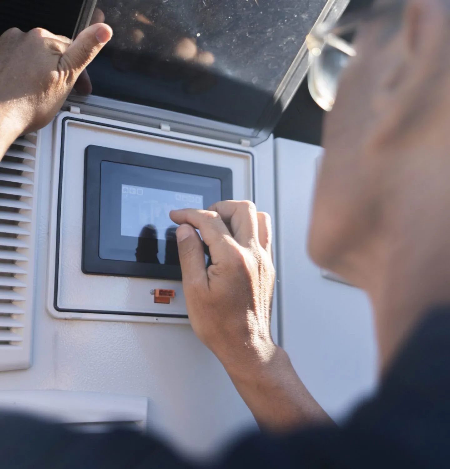 Man checking MVAC system